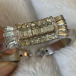 Vintage Dorsons Rhodium Quality‎ Baguette Cut & Chanel Set Rhinestones Bracelet